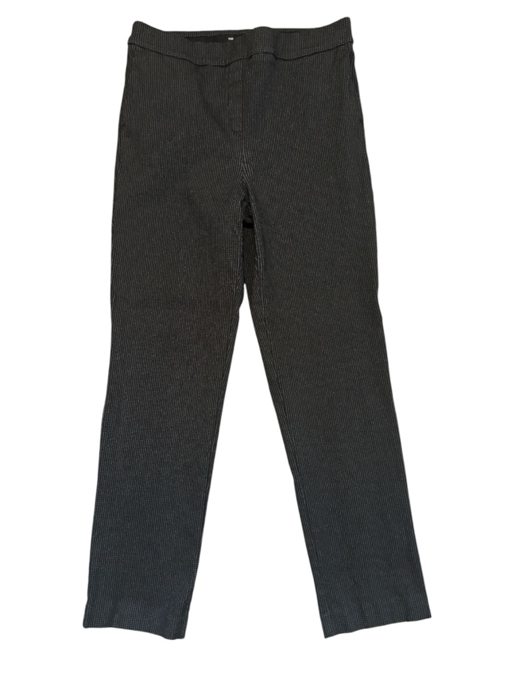 Hilary Radley Black grid print Stretch pants medium